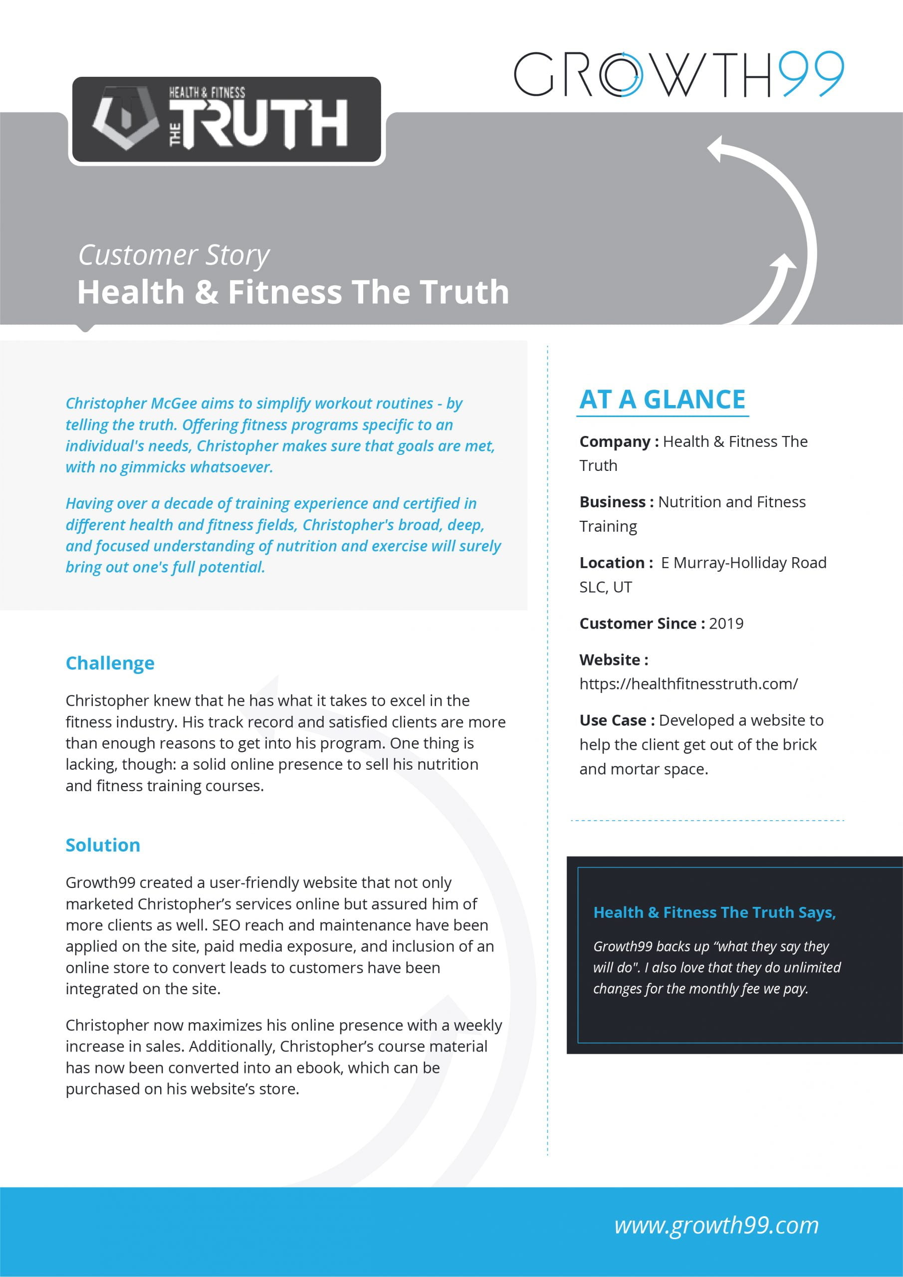 Health & Fitness The Truth Case Study