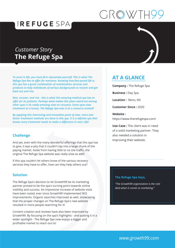 The Refuge Spa Case Study