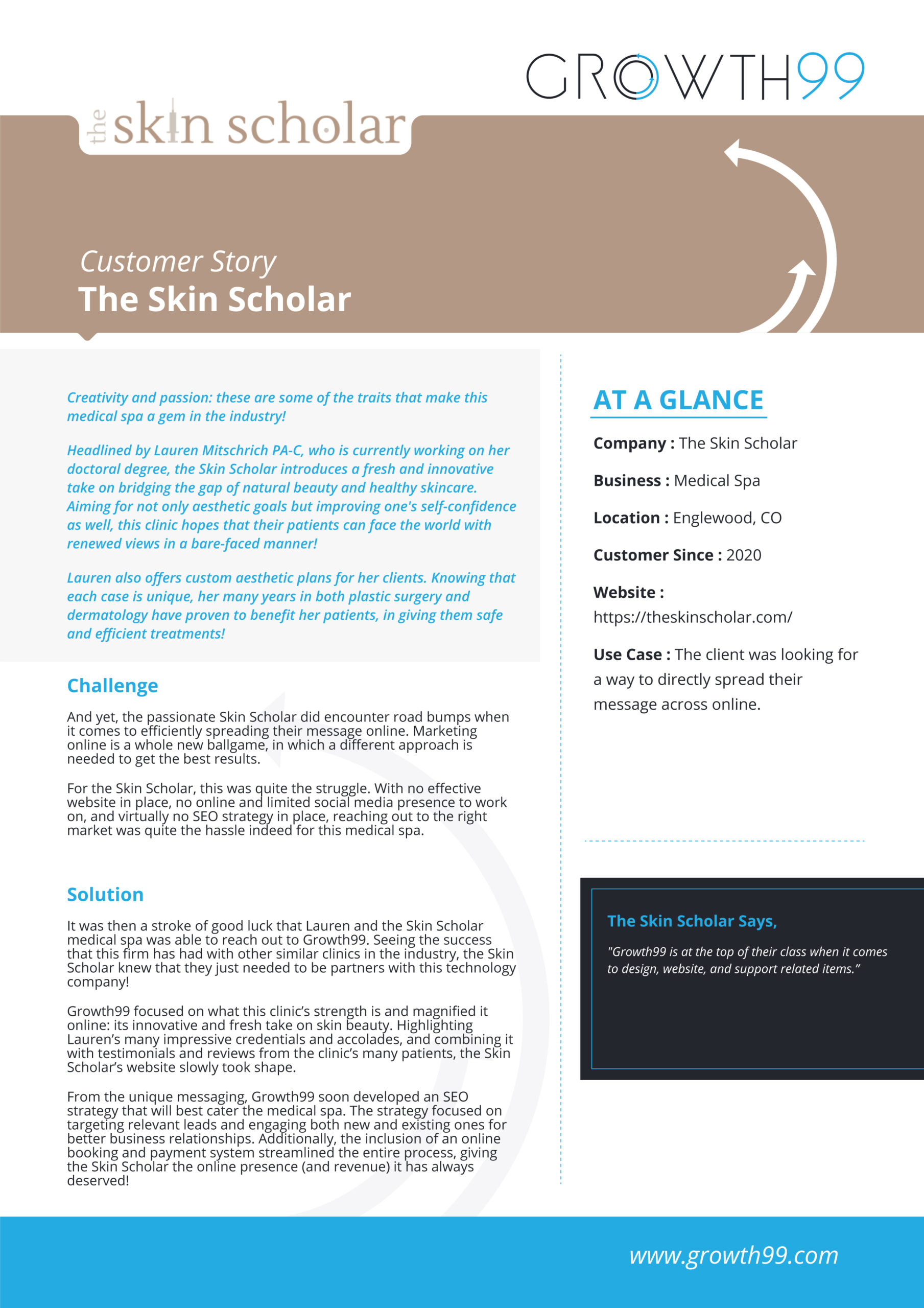 The Skin Scholar Case Study
